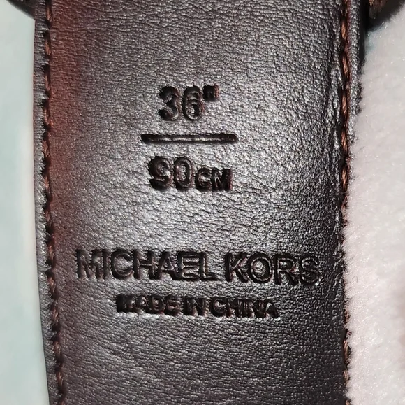 0018. Pre-loved Michael Kors men's brown belt - Picture 3 of 4